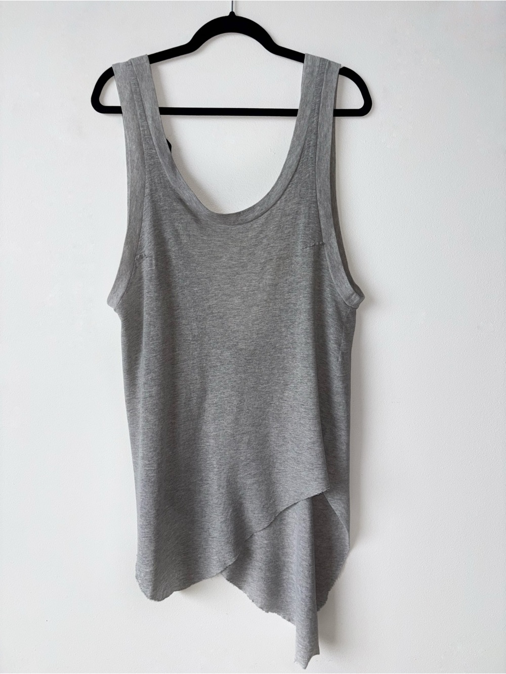 bassike Light Gray Asymmetrical Tank Top